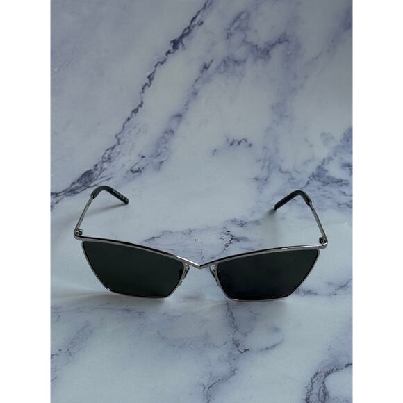NEW Saint Laurent SL637 Cat Eye Sunglasses in Silver Metal - Picture 5 of 7